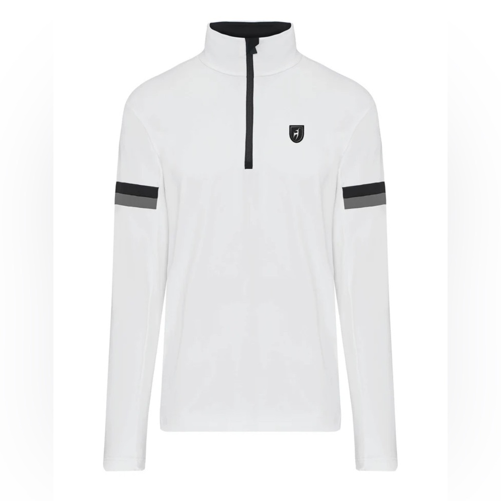 TONI SAILER Men's White Long Quarter Zip Shirt